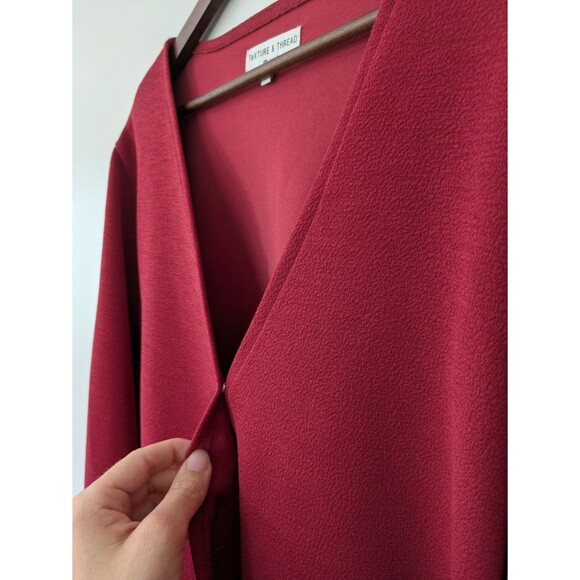 Madewell Texture & Thread Crepe Wrap Top Red Career Office Flattering Flowy XL - Picture 4 of 10